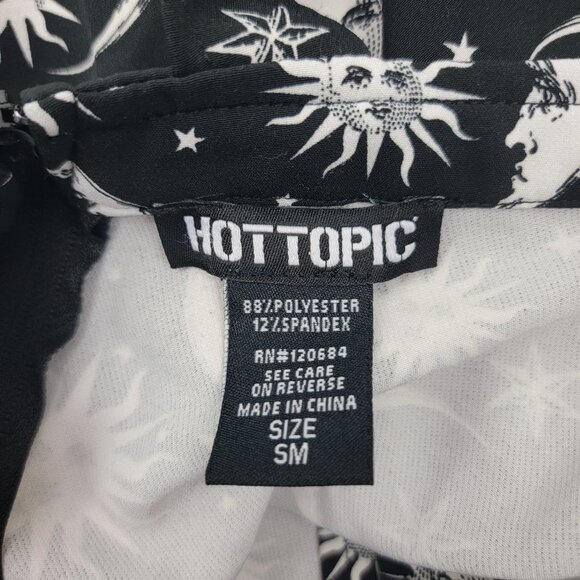 HOT TOPIC Junior Sz SMALL Black White Sun & Moon Skirtall Skirt Overall Witchy - Picture 7 of 13